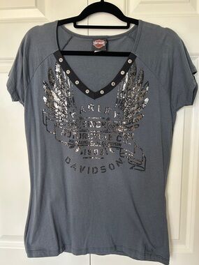 Harley-Davidson Women's Blue Graphic Tee